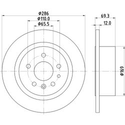 Brake Disc MINTEX MDC867 OE Ref 569208 MINTEX