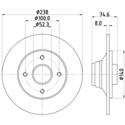 Brake Disc MINTEX MDC874 OE Ref 7700780078 MINTEX