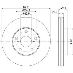 Brake Disc MINTEX MDC898 OE Ref 4351244021 MINTEX