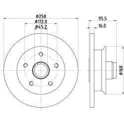 Brake Disc MINTEX MDC911 OE Ref 251407617L