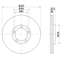 Brake Disc MINTEX MDC924 OE Ref MB316582 MINTEX