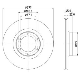 Brake Disc MINTEX MDC929 OE Ref MB407039 MINTEX