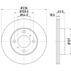 Brake Disc MINTEX MDC945 OE Ref MR449769 MINTEX