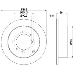 Brake Disc MINTEX MDC951 OE Ref MB668083 MINTEX