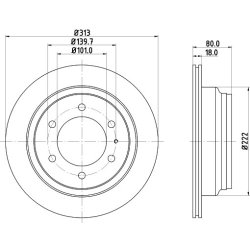 Brake Disc MINTEX MDC986 OE Ref 8970460811 MINTEX