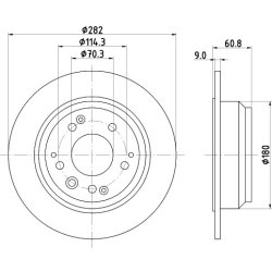 Brake Disc MINTEX MDC999 OE Ref 42510SFE000 MINTEX