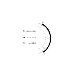 Handbrake Shoe Set MINTEX MFR473 OE Ref 6384200020 MINTEX