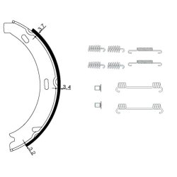 Handbrake Shoe Set MINTEX MFR693 OE Ref 05096552AA MINTEX