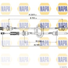 Cable Pull (MT) NAPA NGC3010 OE Ref 8200134483