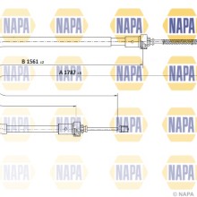 Handbrake Cable NAPA NPC1127 OE Ref 364002234R