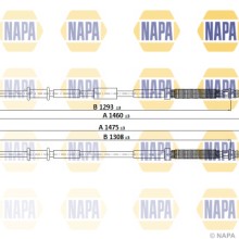 Handbrake Cable NAPA NPC1831 OE Ref 13255755