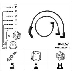 Ignition Cable Kit NGK 0616 OE Ref A970X-12280-EA