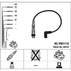 Ignition Cable Kit NGK 44316 OE Ref 03F 905 409 A