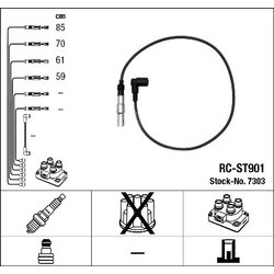 Ignition Cable Kit NGK 7303 OE Ref 030 905 430 P NGK