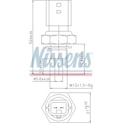 Coolant Temperature Sensor NISSENS 207022 OE Ref 2263000Q2D NISSENS