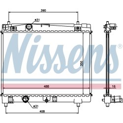 Radiator NISSENS 64671A OE Ref 16400-23160 NISSENS