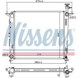 Radiator NISSENS 666222 OE Ref 25310C5200