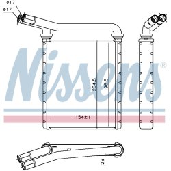 Heater Matrix (Heat Exchanger) NISSENS 707090 OE Ref 87107-42170 NISSENS