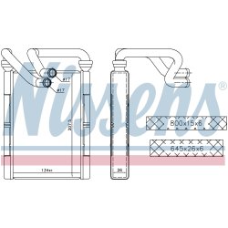 Heater Matrix (Heat Exchanger) NISSENS 707094 OE Ref 871070D010 NISSENS