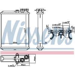 Heater Matrix (Heat Exchanger) NISSENS 707102 OE Ref 9171503 NISSENS