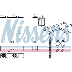 Heater Matrix (Heat Exchanger) NISSENS 707202 OE Ref 271404EM0A NISSENS