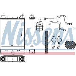 Heater Matrix (Heat Exchanger) NISSENS 707203 OE Ref 271401KA0B NISSENS