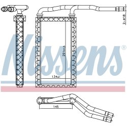 Heater Matrix (Heat Exchanger) NISSENS 707208 OE Ref 2301598