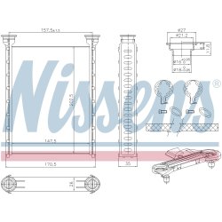 Heater Matrix (Heat Exchanger) NISSENS 707214 OE Ref 77365576 NISSENS