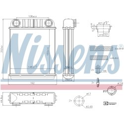 Heater Matrix (Heat Exchanger) NISSENS 707216 OE Ref 4538300601 NISSENS