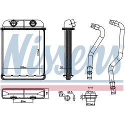 Heater Matrix (Heat Exchanger) NISSENS 707257 OE Ref 7L0819031A