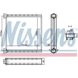 Heater Matrix (Heat Exchanger) NISSENS 707278 OE Ref 5WA819031