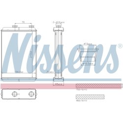 Heater Matrix (Heat Exchanger) NISSENS 707285 OE Ref 6001070934