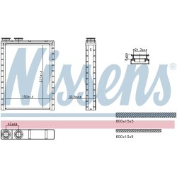 Heater Matrix (Heat Exchanger) NISSENS 707286 OE Ref 9840556680