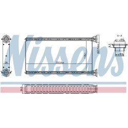 Heater Matrix (Heat Exchanger) NISSENS 707288 OE Ref 72130FG000