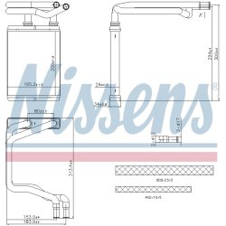 Heater Matrix (Heat Exchanger) NISSENS 707291 OE Ref 79110S6DG02