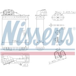 Heater Matrix (Heat Exchanger) NISSENS 707301 OE Ref 271152290R