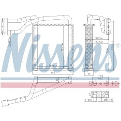 Heater Matrix (Heat Exchanger) NISSENS 707306 OE Ref 2014362