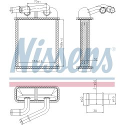 Heater Matrix (Heat Exchanger) NISSENS 707313 OE Ref 95557207001