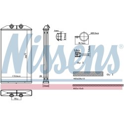Heater Matrix (Heat Exchanger) NISSENS 707314 OE Ref 42569370