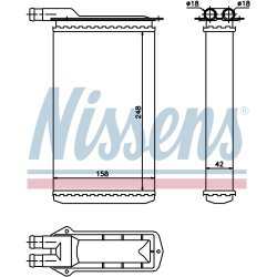 Heater Matrix (Heat Exchanger) NISSENS 71942 OE Ref 808101060 NISSENS