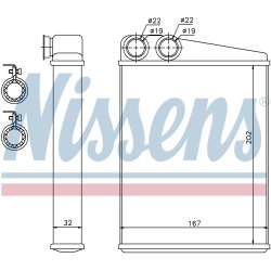 Heater Matrix (Heat Exchanger) NISSENS 72046 OE Ref A1648300061 NISSENS