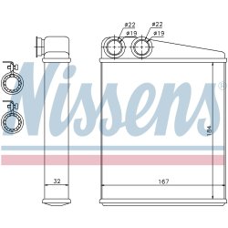 Heater Matrix (Heat Exchanger) NISSENS 72047 OE Ref A1698300661 NISSENS