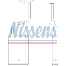Heater Matrix (Heat Exchanger) NISSENS 73457 OE Ref 87107-26010 NISSENS