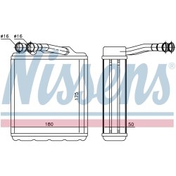 Heater Matrix (Heat Exchanger) NISSENS 73464 OE Ref 87107-05040 NISSENS