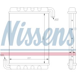 Heater Matrix (Heat Exchanger) NISSENS 75000 OE Ref 1331928 NISSENS