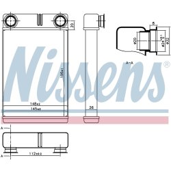Heater Matrix (Heat Exchanger) NISSENS 76515 OE Ref 95018021 NISSENS