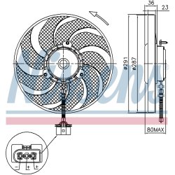 Engine Cooling Fan NISSENS 85545 OE Ref 1J0.959.455 R NISSENS