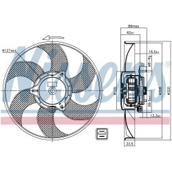 Engine Cooling Fan NISSENS 85705 OE Ref 1253.66 NISSENS