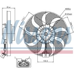 Engine Cooling Fan NISSENS 85715 OE Ref 1J0959455P NISSENS