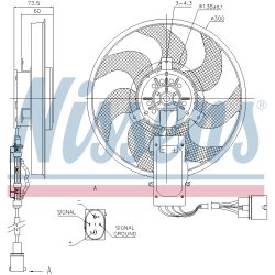 Engine Cooling Fan NISSENS 85730 OE Ref 7L0959455C